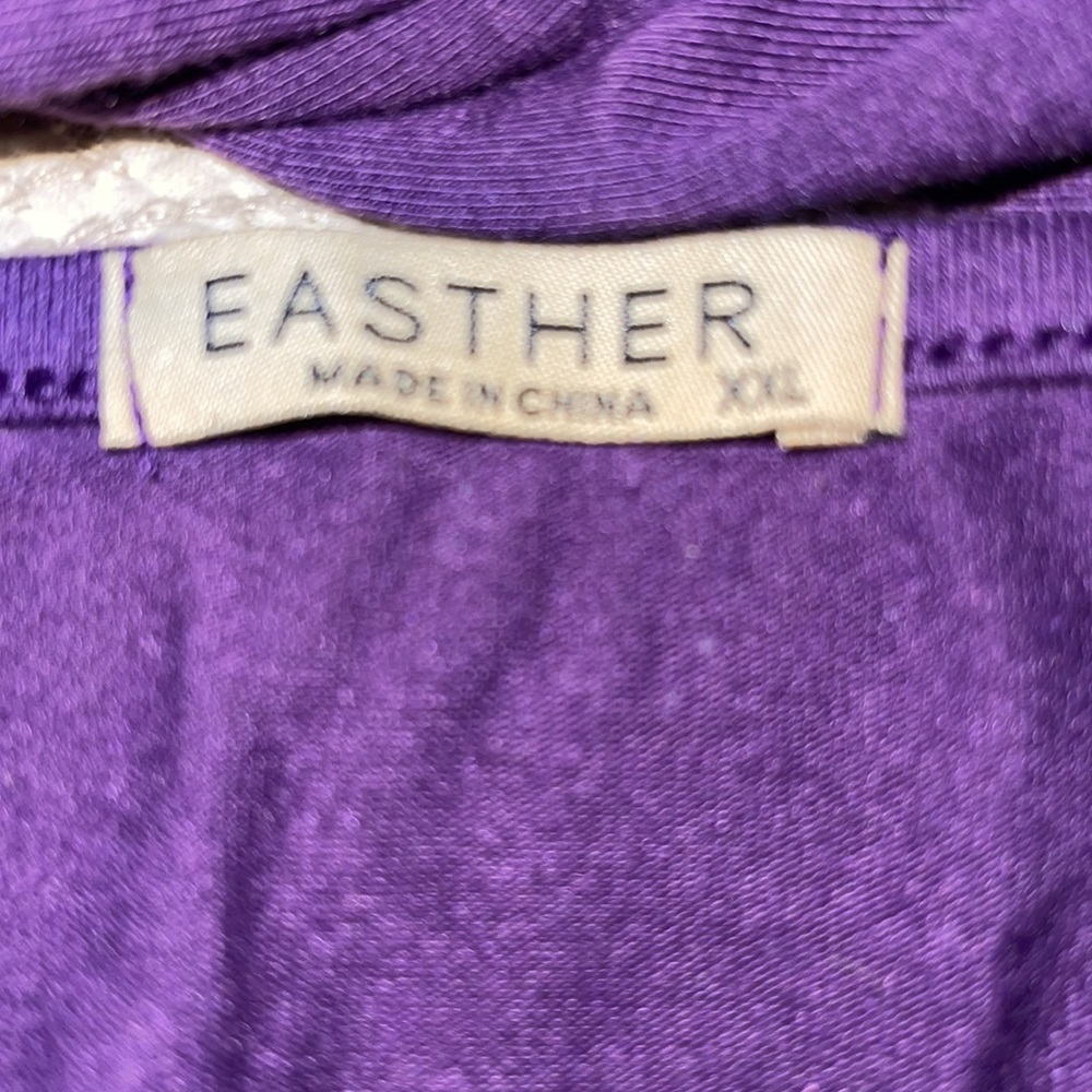 Easter xxl Cold shoulder ruffle bottom tunic top purple EUC - Picture 2 of 3